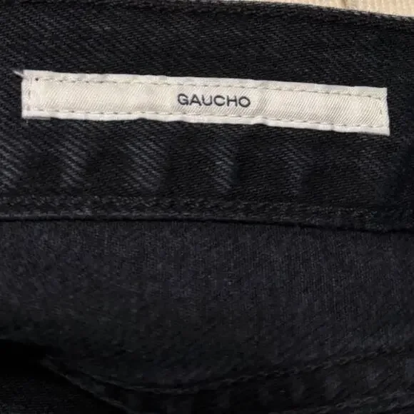 Anthropologie Citizens of Humanity Gaucho Jean Womens 33 Black Wide Leg Crop NWT - Picture 9 of 12